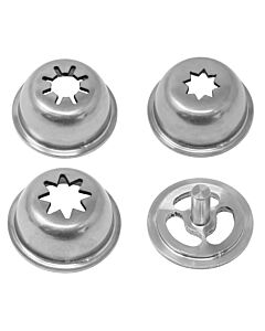 Omcan Stainless Steel Churro Nozzles Attachment for Sausage Stuffer - 4pc/set