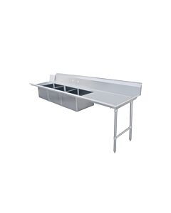 Zanduco 120" Right Side Soiled Dish Table with Three Sinks