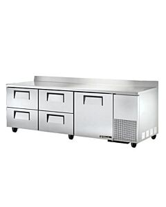 True TWT-93D-4-HC 93" Deep Worktop Refrigerator With 1-Door And 4-Drawer