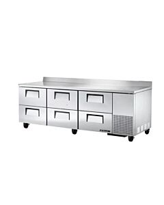 True TWT-93D-6-HC 93" 6-Drawer Deep Worktop Refrigerator