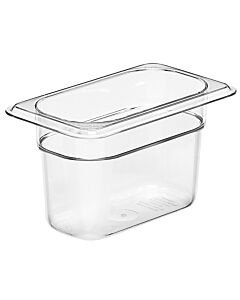 Cambro 1/9 Size Camwear Food Pan, Clear Polycarbonate