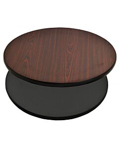 Omcan 36" Diameter x 1" Laminated Round Table Top Reversible Mahogany/Black - USA