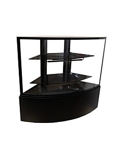 Zanduco 59" Refrigerated Corner Floor Glass Display Case with 12.4 cu.ft. Capacity
