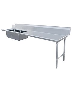 Zanduco 30" x 120" Right Side Soiled Dish Table with Two Sinks - CA