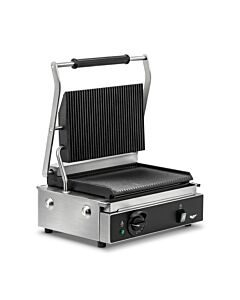 Vollrath PSG4-SG120 13 1/2" x 9 1/4" Single Cast Iron Panini Grill with Grooved Plates - 120V