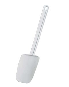 Omcan 10" White Rubber Spoonula with Plastic Handle - CA