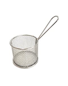 Omcan 3.75" x 2.87" Stainless Steel Mini Serving Basket - Round