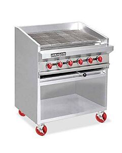 American Range ADJF-72 72" Adjustable Top Radiant Broiler Floor Model with Open Cabinet Base