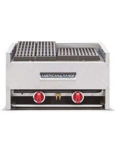 American Range AECB-24 24" Countertop Gas Char Rock Broiler Natual Gas or Liquid Propane - 70,000 BTU