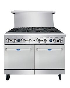 Atosa AGR-8B 48" Gas 8-Burner Range with 2 Standard Ovens - 256,000 BTU - CA