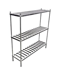Omcan 6 Keg Aluminum Keg Rack 20" x 60" x 76"
