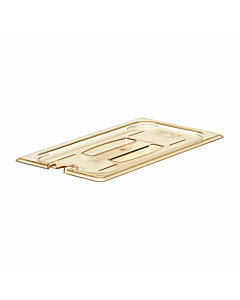 Cambro 30HPCHN150 High Heat Food Pan Lid 1/3 Size, Notched, with Handle - Amber - CA