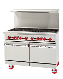 American Range AR-12G-6B 48" Heavy Duty Gas Range with 12" Griddle - 266,000 BTU