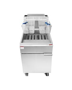 Atosa ATFS-75ES 21" Floor Gas Fryer with 75 lb. Capacity, 5 Burners, and Manual Control - 100 000 / 110 000 BTU - CA