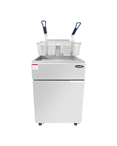 Atosa ATFS-75 21" Floor Gas Fryer with 75 lb. Capacity, 5 Burners, and Manual Control - 150 000/170 000 BTU - CA