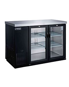 Dukers DBB48-H2 48" Black Commercial Back Bar Cooler with 2 Doors - 11.23 Cu. Ft. - USA