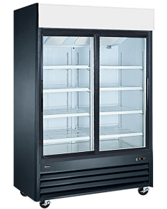 Zanduco 53" 2-Sliding Glass Door Black Refrigerator with 1270 L Capacity - 110 V, 1/4 HP - CA