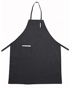Winco BA-PBK Full Length Bib Apron with Pocket, Black - USA