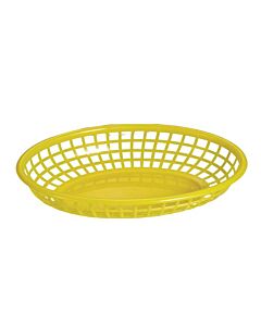 Omcan 10" x 7" Premium Plastic Oval Basket - Yellow, 12/Case - CA