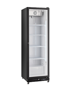 Zanduco 24" Black Refrigerator Single Glass Door Merchandiser with LED and 380L Capacity - 115V, 220W