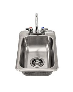 BK Resources 12" One Compartment Drop-In Sink with Faucet - BK-DIS-1014-5D-P-G