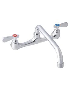 BK Resources BKF-8W-12-G Workforce 8” Splash Mount Faucet with 12” Swing Spout - CA