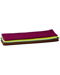 Winco BTM-16AC Microfiber Bar Towel, 16" X 16", White, Green, Yellow, Brown, Orange, Red, 6 pc per Pack - USA