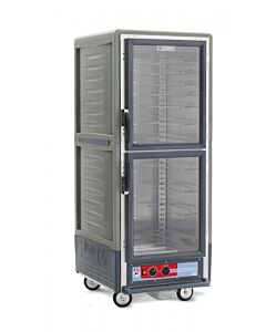 Metro C539-HDC-U-GY C5 3 Series Full-Size Heated Holding Cabinet with Clear Dutch Doors - Grey - CA