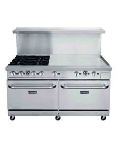 Dukers DCR60-4B36GM 60" Commercial Gas Range with 4 Burners and Oven - USA