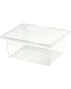Cambro 25CLRCW135 1/2 Size Colander Pan 5" Deep - Camwear - Polycarbonate - Clear - CA