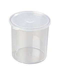 Cambro 1.2 Qt. Clear Round Plastic Crock with Lid CCP12152 - USA