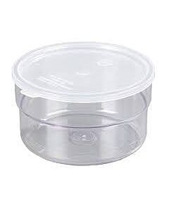 Cambro 1.5 Qt. Clear Round Plastic Crock with Lid CCP15152 - USA
