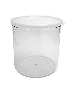 Cambro 2.7 Qt. Clear Round Plastic Crock with Lid CCP27152 - USA