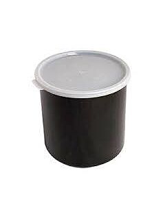 Cambro CP12110 1.2 Qt. Black Round Polypropylene Crock with Lid - USA