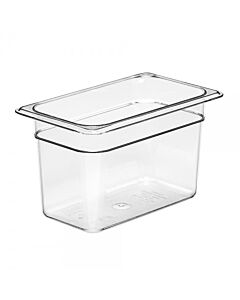 Cambro 46CW135 Food Pan 3.9 QT. - Camwear - Polycarbonate - Clear - 1/4 Size - USA