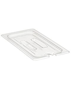 Cambro 30CWCHN135 1/3 Size Food Pan Lid with Handle and Spoon Notch - Camwear - Polycarbonate - Clear - CA