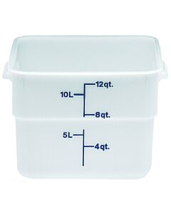 Cambro 12 qt Food Storage Container - Square - Camwear - Poly - White - 12SFSP148 - CA