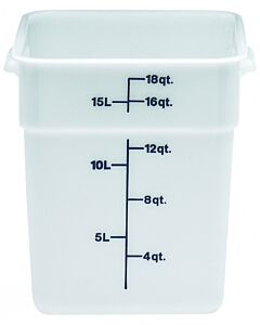 Cambro 18 qt Food Storage Container - Square - Camwear - Poly - White - 18SFSP148 - CA