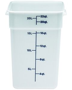 Cambro 22 qt Food Storage Container - Square - Camwear - Poly - White - 22SFSP148 - CA