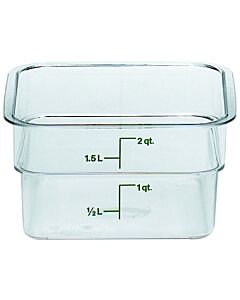 Cambro 2 qt Food Storage Container Square Camwear -Poly-Clear -2SFSPROCW135 - CA