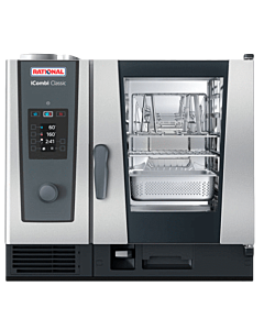 Rational CB2ERRA.0000251 iCombi Classic Single 6-Half Size Electric Combi Oven with Manual Controls - 208/240V, 1 Phase