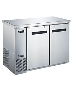 EFI CBBSDR2-48CC 48" Stainless Steel Back Bar Refrigerator with 2 Solid Doors, 115V