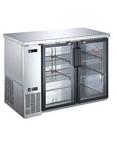 EFI CBBSGD2-48CC 48" Stainless Steel Back Bar Refrigerator with 2 Swing Glass Doors, 115V