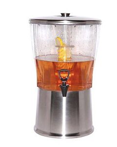Service Ideas CBDRT5SS 5 gal Beverage Dispenser with Lid & Removable Infuser Tube Spigot BPA Free
