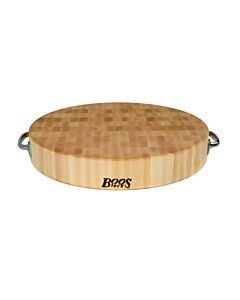 John Boos Wooden Chopping Block 18" Dia x 3" with Handles CCB183-R-H