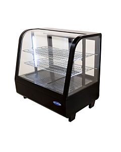 Zanduco 27" Black Countertop Refrigerated Showcase with 100L Capacity - 110V, 170W
