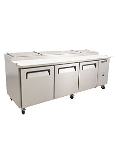 Celcold-CPP9412 94.2" Three Door Pizza Prep Table - 54 Cu.Ft.