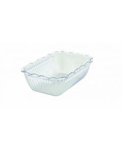 Winco CRK-10C 10" x 7" x 3" Plastic Fluted Clear Salad Crock - USA