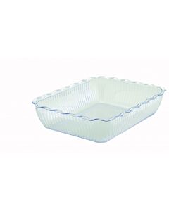 Winco CRK-13C 13" x 10" x 3" Plastic Fluted Clear Salad Crock - USA