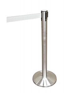Omcan Crowd Control System, Stainless Steel, With Black Ribbon Band